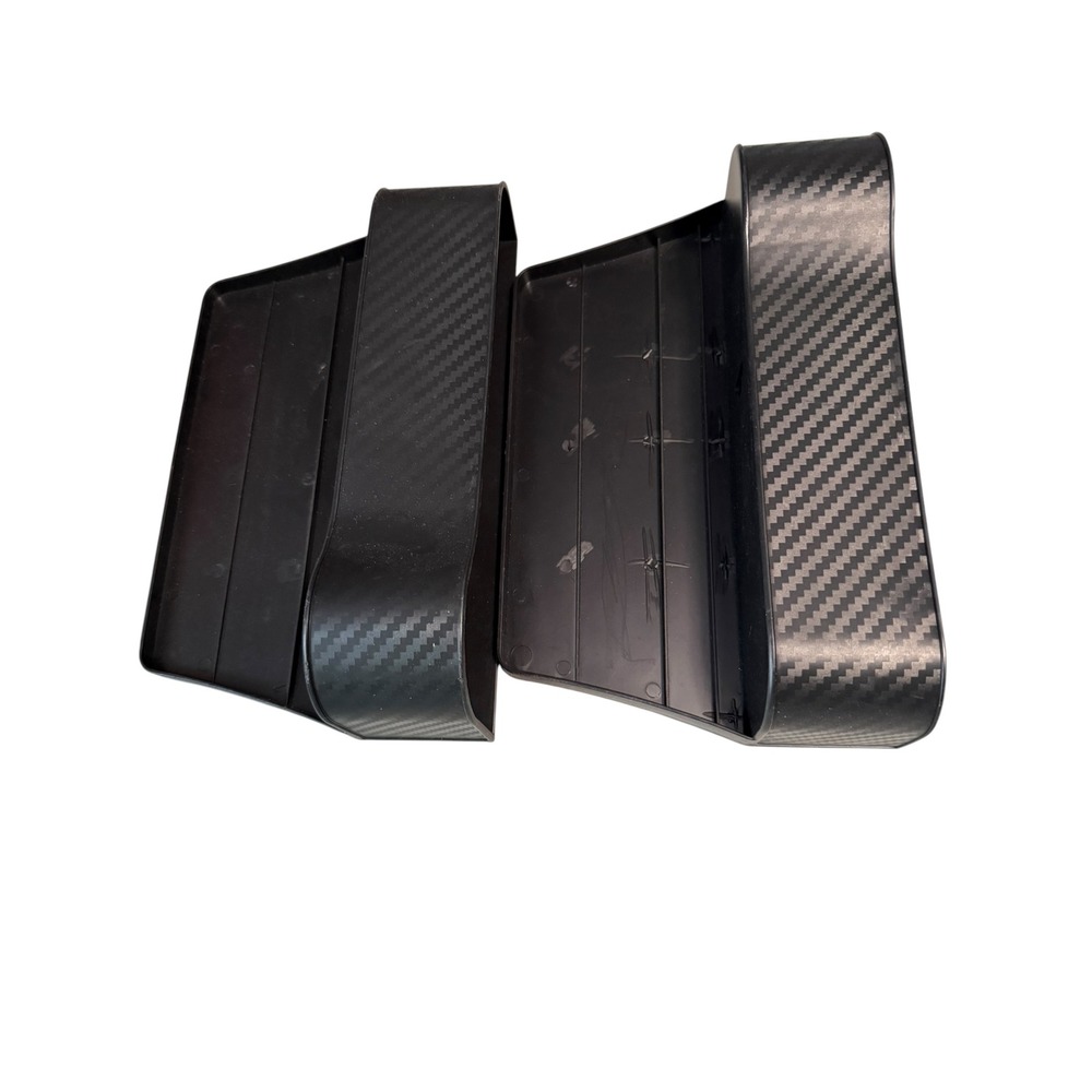 Universal Car Seat Gap Filler Organizer Pair Carbon Fiber Texture Cup Holder
